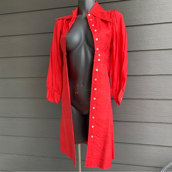 Vintage 1970's John Hayles Silk Jacket / Dress / long Blazer - XS - Picture 4 of 17